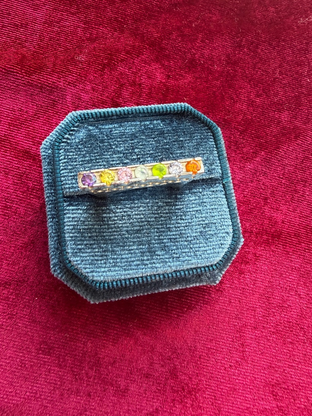925 Sterling Silver Gemstone Bar Ring